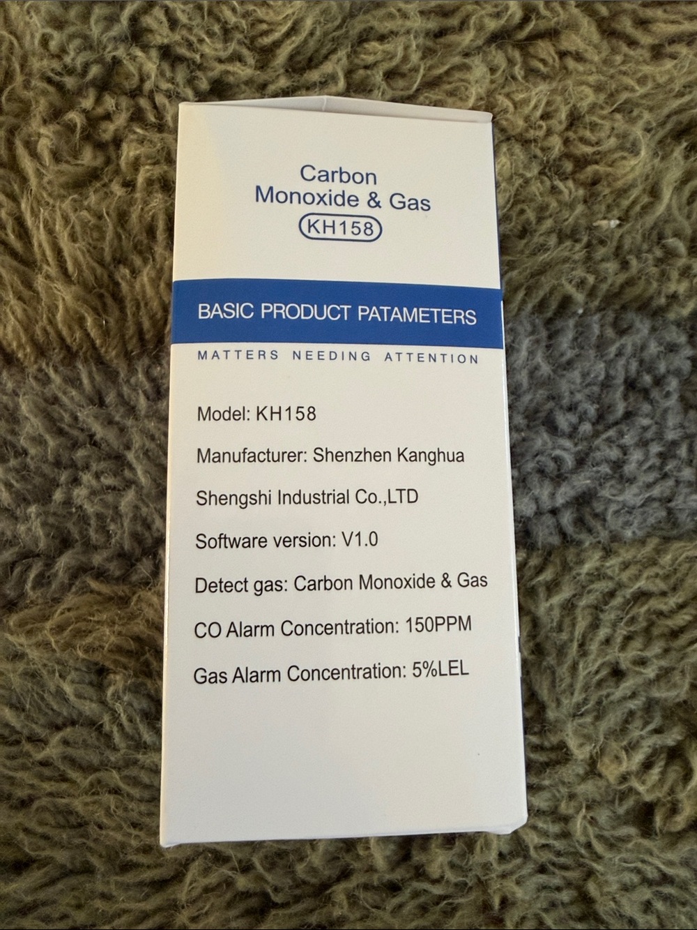 Carbon Monoxide & Gas Detector‎ KH158 - New